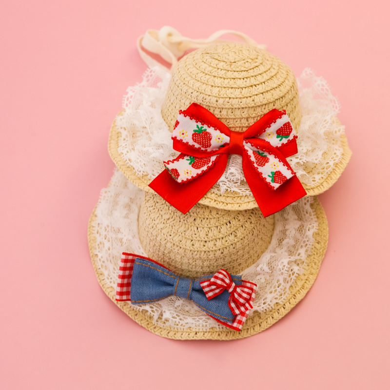 Καπέλο από άχυρο για κατοικίδια (γάτες και σκύλους) – ύφανση μπαμπού, casual στυλ, γενική χρήση, όλων των εποχών