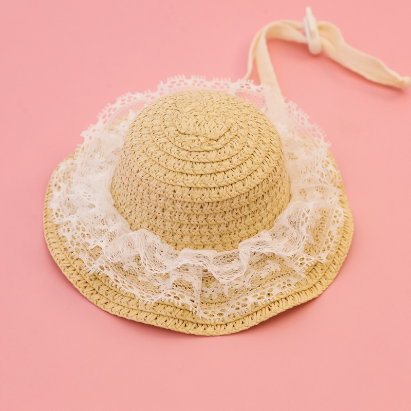 Καπέλο από άχυρο για κατοικίδια (γάτες και σκύλους) – ύφανση μπαμπού, casual στυλ, γενική χρήση, όλων των εποχών