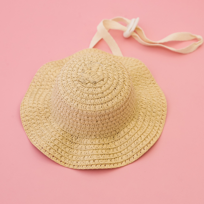 Καπέλο από άχυρο για κατοικίδια (γάτες και σκύλους) – ύφανση μπαμπού, casual στυλ, γενική χρήση, όλων των εποχών