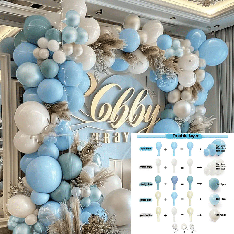 Set balona — Marka Welcome, dekorativni baloni od lateksa s aluminijskom folijom, okruglog oblika, prilagodljivo