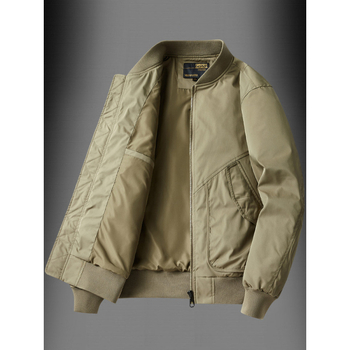 Muška casual bomber jakna za proljeće i jesen, plus size, širokog kroja, zatvarač sprijed, stojeći ovratnik