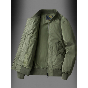 Muška casual bomber jakna za proljeće i jesen, plus size, širokog kroja, zatvarač sprijed, stojeći ovratnik