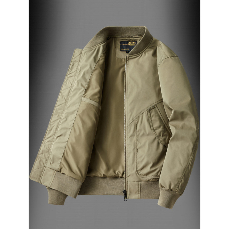 Muška casual bomber jakna za proljeće i jesen, plus size, širokog kroja, zatvarač sprijed, stojeći ovratnik