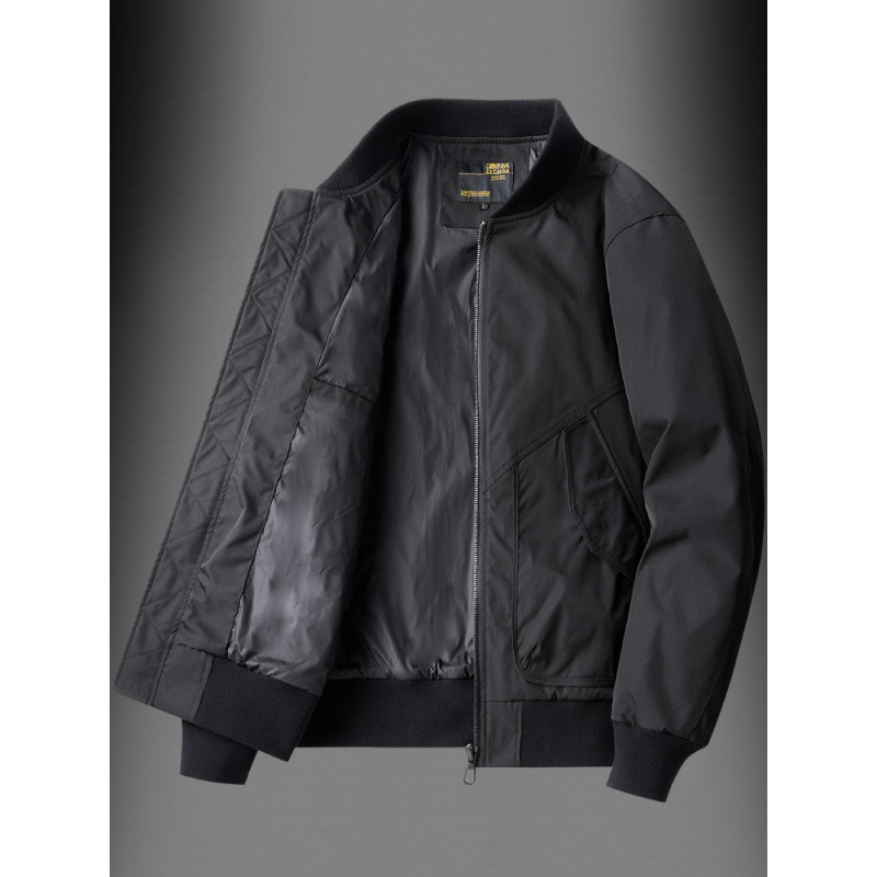 Muška casual bomber jakna za proljeće i jesen, plus size, širokog kroja, zatvarač sprijed, stojeći ovratnik