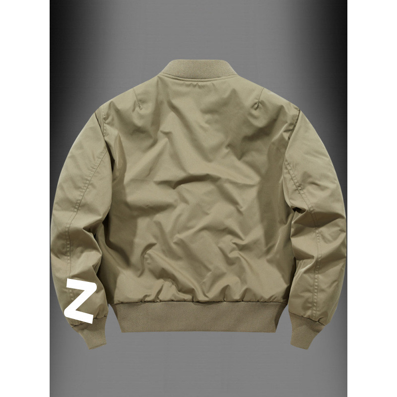 Muška casual bomber jakna za proljeće i jesen, plus size, širokog kroja, zatvarač sprijed, stojeći ovratnik