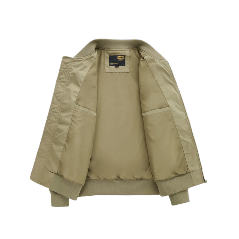 Muška casual bomber jakna za proljeće i jesen, plus size, širokog kroja, zatvarač sprijed, stojeći ovratnik