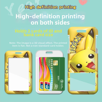 Fangpu ABS картодържател със сгъваем шнур, Санрио дизайн, за автобус и метро, пропуск за достъп, студентска карта и карта за хранене