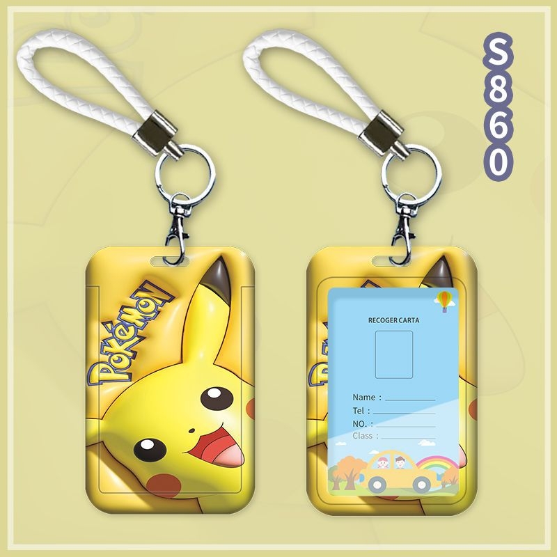 Fangpu ABS картодържател със сгъваем шнур, Санрио дизайн, за автобус и метро, пропуск за достъп, студентска карта и карта за хранене