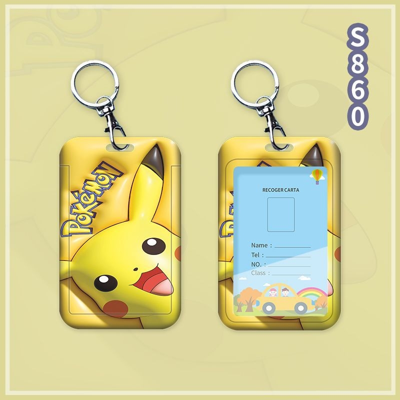 Fangpu ABS картодържател със сгъваем шнур, Санрио дизайн, за автобус и метро, пропуск за достъп, студентска карта и карта за хранене