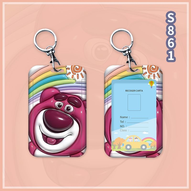 Fangpu ABS картодържател със сгъваем шнур, Санрио дизайн, за автобус и метро, пропуск за достъп, студентска карта и карта за хранене