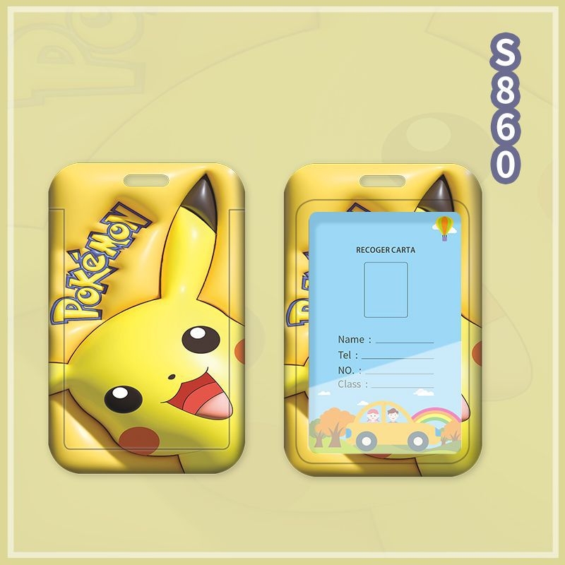 Fangpu ABS картодържател със сгъваем шнур, Санрио дизайн, за автобус и метро, пропуск за достъп, студентска карта и карта за хранене