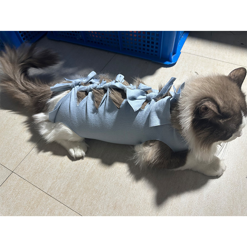 Μετεγχειρητικό ρούχο γάτας μετά από στείρωση — αναπνεύσιμο 100% βαμβάκι, στυλ Πριγκίπισσα, μάρκα Yuyou