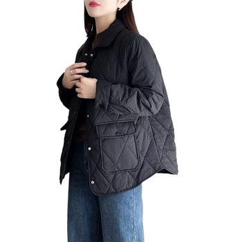 Plus-size ženska lagana jakna od puf-pamuka s polo ovratnikom, ultra kratka duljina (≤40 cm), bez rukava, punilo od svile-pamuka