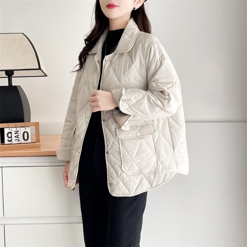 Plus-size ženska lagana jakna od puf-pamuka s polo ovratnikom, ultra kratka duljina (≤40 cm), bez rukava, punilo od svile-pamuka