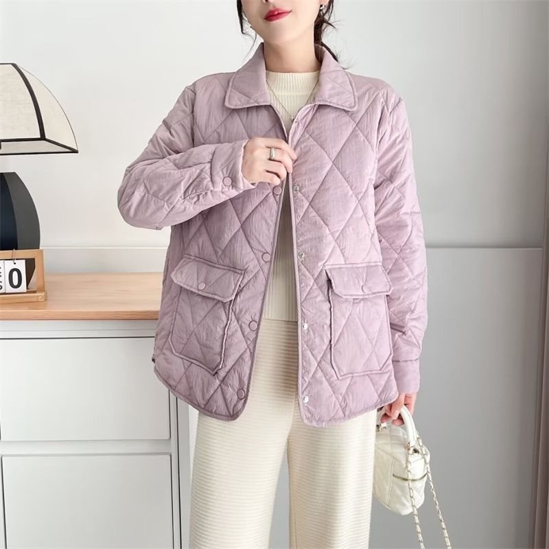 Plus-size ženska lagana jakna od puf-pamuka s polo ovratnikom, ultra kratka duljina (≤40 cm), bez rukava, punilo od svile-pamuka