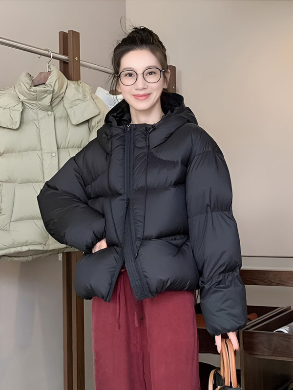 Ženska Chenille kratka jakna s punjenjem od svile i pamuka, polo ovratnik, srednje debljine
