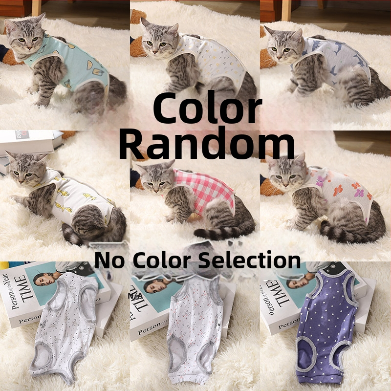 Ρούχο γάτας μετά τη στείρωση – αναπνεύσιμο βαμβακερό ρούχο για κατοικίδια με τρία σημεία στερέωσης: ελαστικό πουλόβερ, ιμάντας στην πλάτη, Velcro στην ουρά; προστατεύει από λοίμωξη, γλείψιμο και ροή γάλακτος; εφαρμοστό, αντι-τρίχες