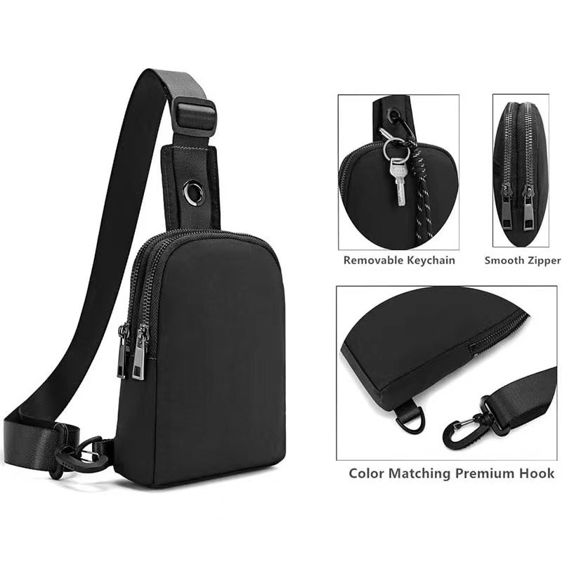 Mini vanjska crossbody torba za unisex – Oxford platno, vodootporna, proširiva, regulabilni ramenski remen, branda Yiheng (Oxford platno, vodootporna, proširiva, regulabilni ramenski remen, unisex)