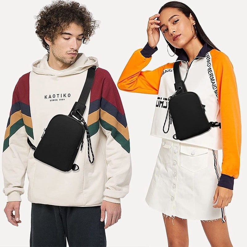 Mini vanjska crossbody torba za unisex – Oxford platno, vodootporna, proširiva, regulabilni ramenski remen, branda Yiheng (Oxford platno, vodootporna, proširiva, regulabilni ramenski remen, unisex)