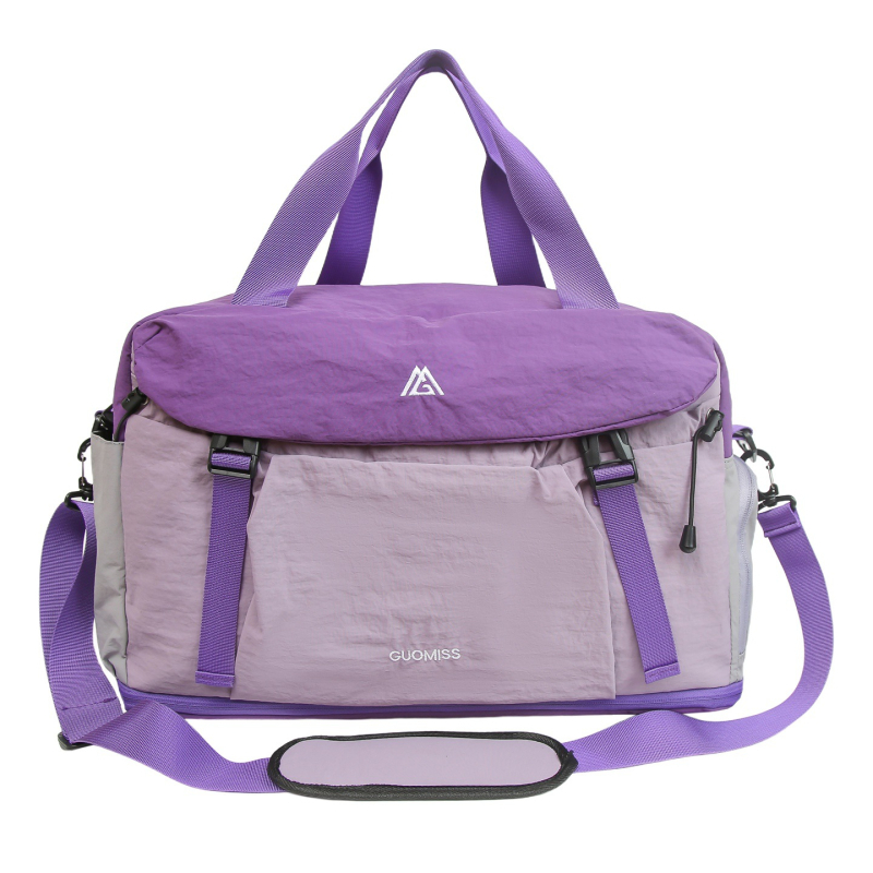 Torba za fitness putovanja s pretincom za cipele, moderan kontrastni dizajn, višenamjenska, kapaciteta 20–35 L, najlon, prozračna, vodootporna, lagana, odjeljak suho/mokra, unisex, za kraća putovanja