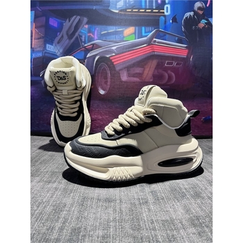 Мъжки обувки Dad Shoes: кожена горна част, гумена подметка, 6–8 см височина на тока, връзки, зима 2025