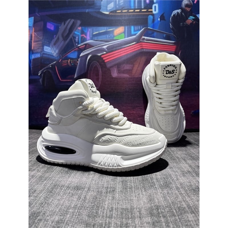 Мъжки обувки Dad Shoes: кожена горна част, гумена подметка, 6–8 см височина на тока, връзки, зима 2025