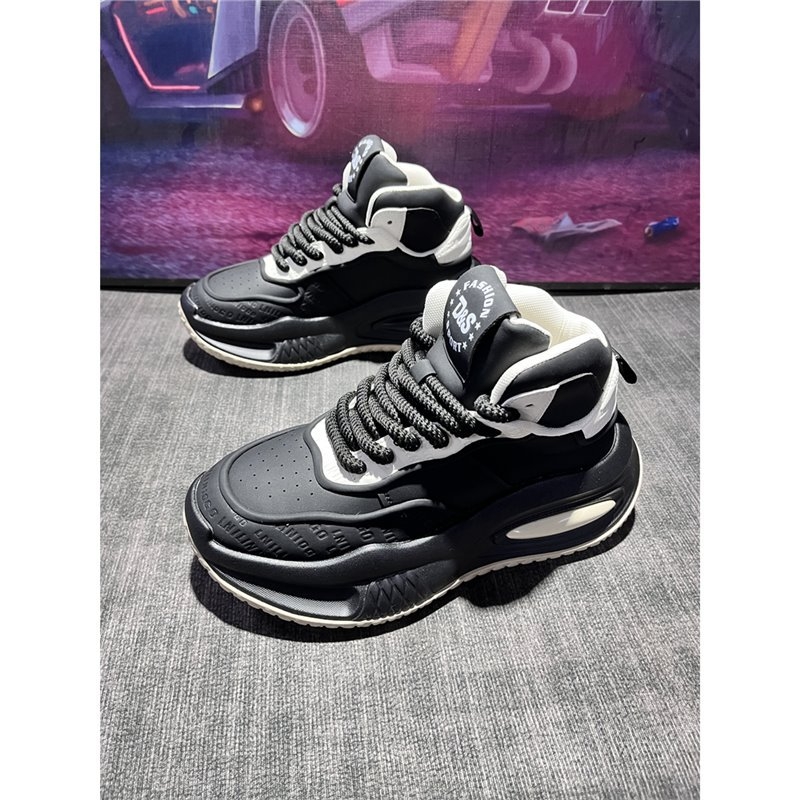 Мъжки обувки Dad Shoes: кожена горна част, гумена подметка, 6–8 см височина на тока, връзки, зима 2025