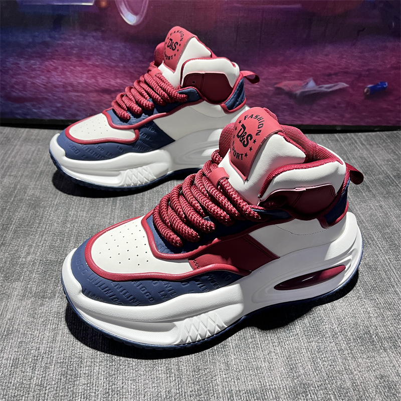 Мъжки обувки Dad Shoes: кожена горна част, гумена подметка, 6–8 см височина на тока, връзки, зима 2025