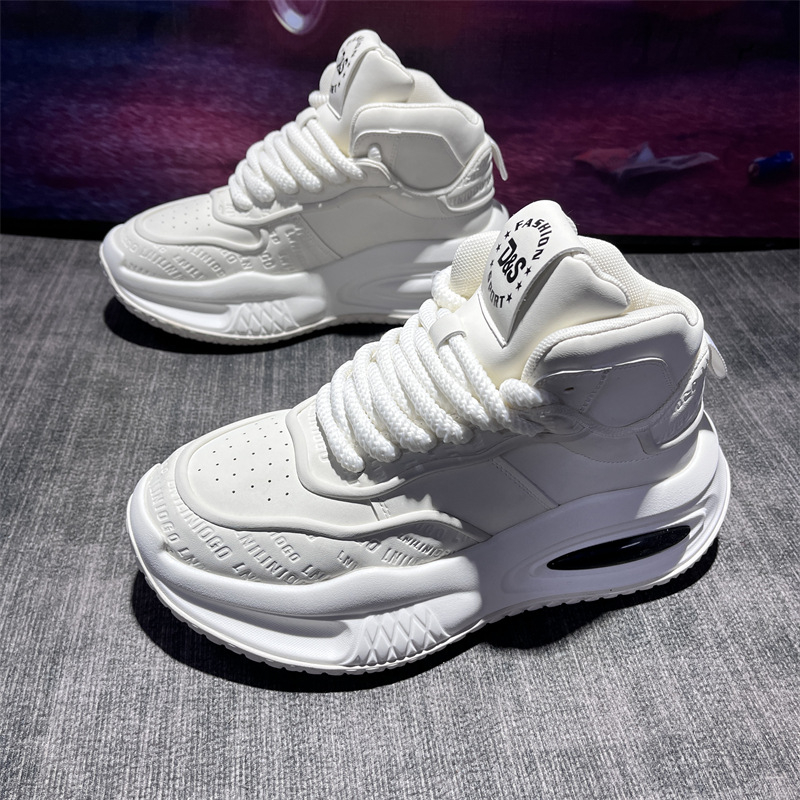 Мъжки обувки Dad Shoes: кожена горна част, гумена подметка, 6–8 см височина на тока, връзки, зима 2025