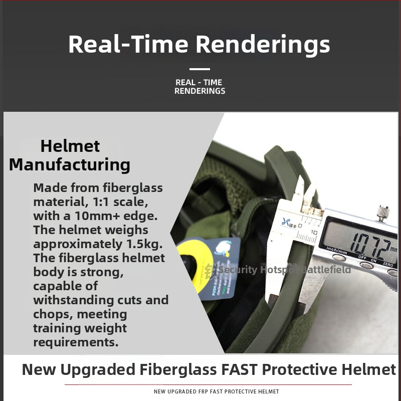 FAST FRP taktička kaciga za trening — Materijal: Fiberglass; Mogućnost prilagodbe; Unisex; Odrasli; Biciklistička kaciga