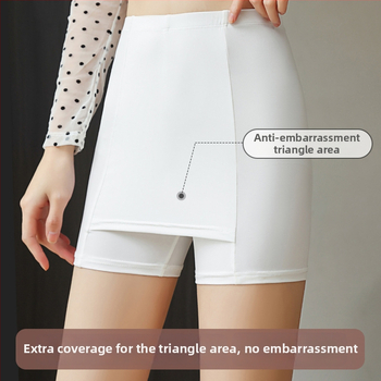 Γυναικεία παντελόνια ασφαλείας από ice silk, διπλό στρώμα, χωρίς ραφές, ψηλή μέση, καλοκαίρι, προστασία από έκθεση