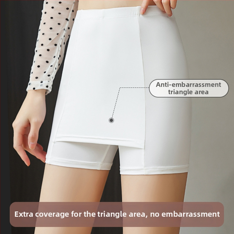 Γυναικεία παντελόνια ασφαλείας από ice silk, διπλό στρώμα, χωρίς ραφές, ψηλή μέση, καλοκαίρι, προστασία από έκθεση