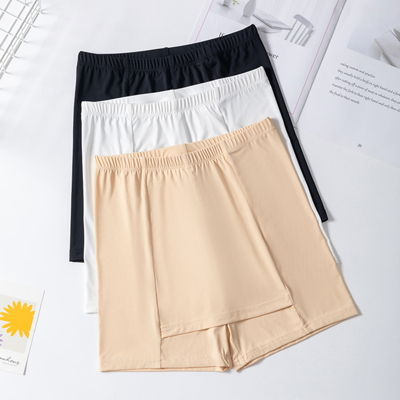 Γυναικεία παντελόνια ασφαλείας από ice silk, διπλό στρώμα, χωρίς ραφές, ψηλή μέση, καλοκαίρι, προστασία από έκθεση