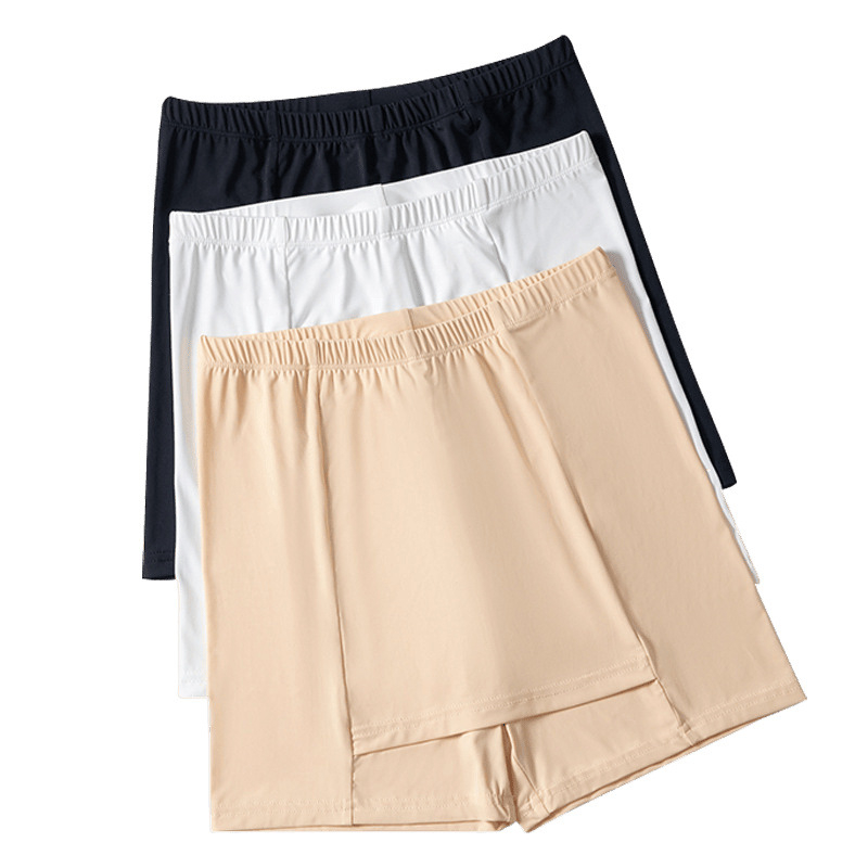 Γυναικεία παντελόνια ασφαλείας από ice silk, διπλό στρώμα, χωρίς ραφές, ψηλή μέση, καλοκαίρι, προστασία από έκθεση