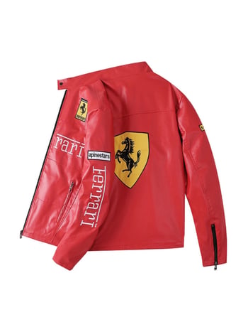 PU kožna jakna s fleece podstavom, vodootporna, stojeći ovratnik, zatvarač, izšivene epolete i patch džepovi – street moto jakna