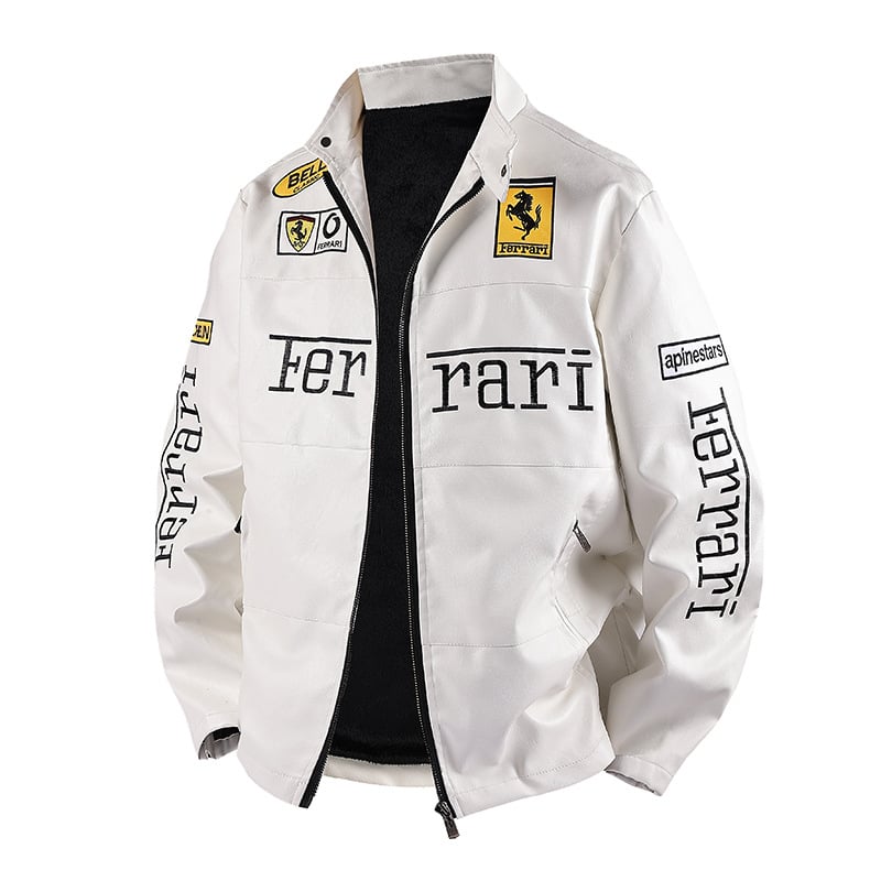 PU kožna jakna s fleece podstavom, vodootporna, stojeći ovratnik, zatvarač, izšivene epolete i patch džepovi – street moto jakna