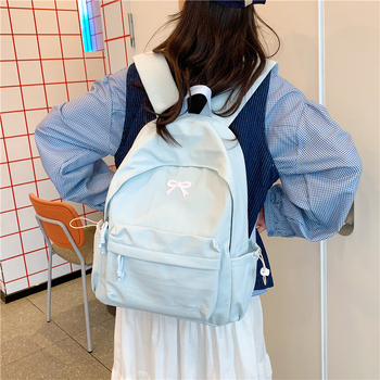 Unisex školska torba u japanskom stilu s nježnim djevojačkim dizajnom, korejskog stila, velike kapacitete, za gimnaziju i srednju školu, pogodna za školu i putovanja