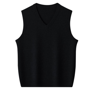 Férfi gyapjú mellény, 100% gyapjú, V-nyak, vastagított, ujj nélküli, cipzárral