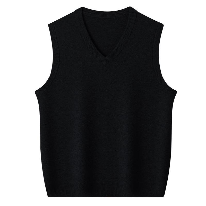 Férfi gyapjú mellény, 100% gyapjú, V-nyak, vastagított, ujj nélküli, cipzárral