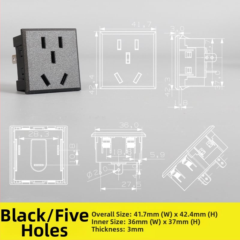 Σύστημα ακολουθίας ισχύος: επιτραπέζιο μοντέλο με πέντε οπές και τρεις οπές, ενσωματωμένη πρίζα AC