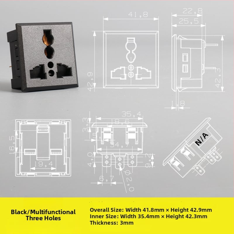 Σύστημα ακολουθίας ισχύος: επιτραπέζιο μοντέλο με πέντε οπές και τρεις οπές, ενσωματωμένη πρίζα AC