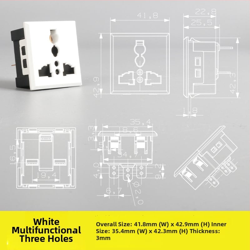 Σύστημα ακολουθίας ισχύος: επιτραπέζιο μοντέλο με πέντε οπές και τρεις οπές, ενσωματωμένη πρίζα AC