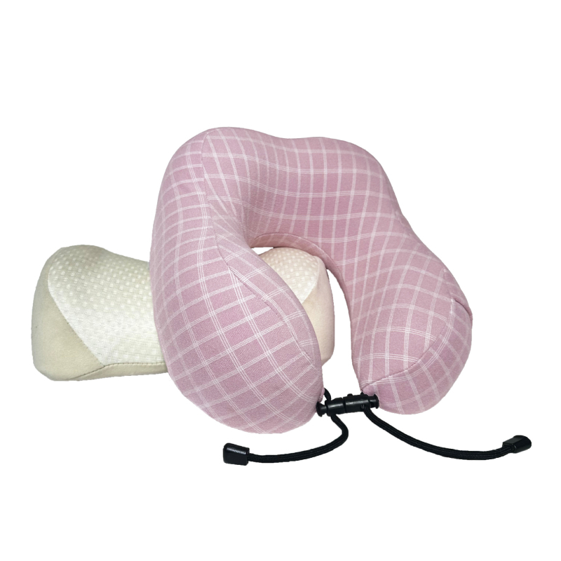 Pernă în formă de U din spumă cu memorie, detașabilă, design ergonomic cu două cocoașe, portabilă pentru călătorii