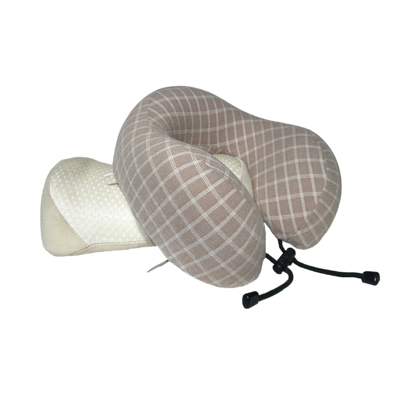 Pernă în formă de U din spumă cu memorie, detașabilă, design ergonomic cu două cocoașe, portabilă pentru călătorii