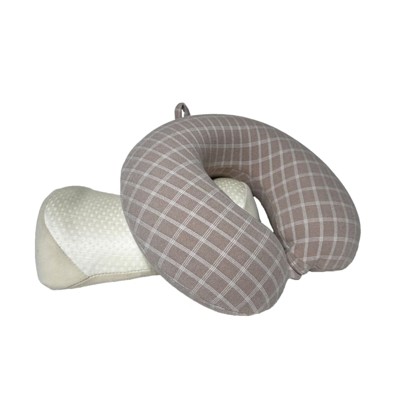 Pernă în formă de U din spumă cu memorie, detașabilă, design ergonomic cu două cocoașe, portabilă pentru călătorii