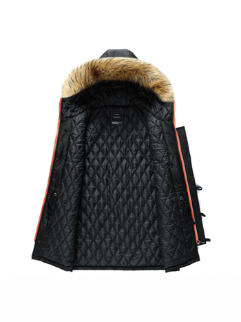 Muški pamučni kaput s kapuljačom, casual stil, dugačak kroj, prednji zip, višestruki džepovi