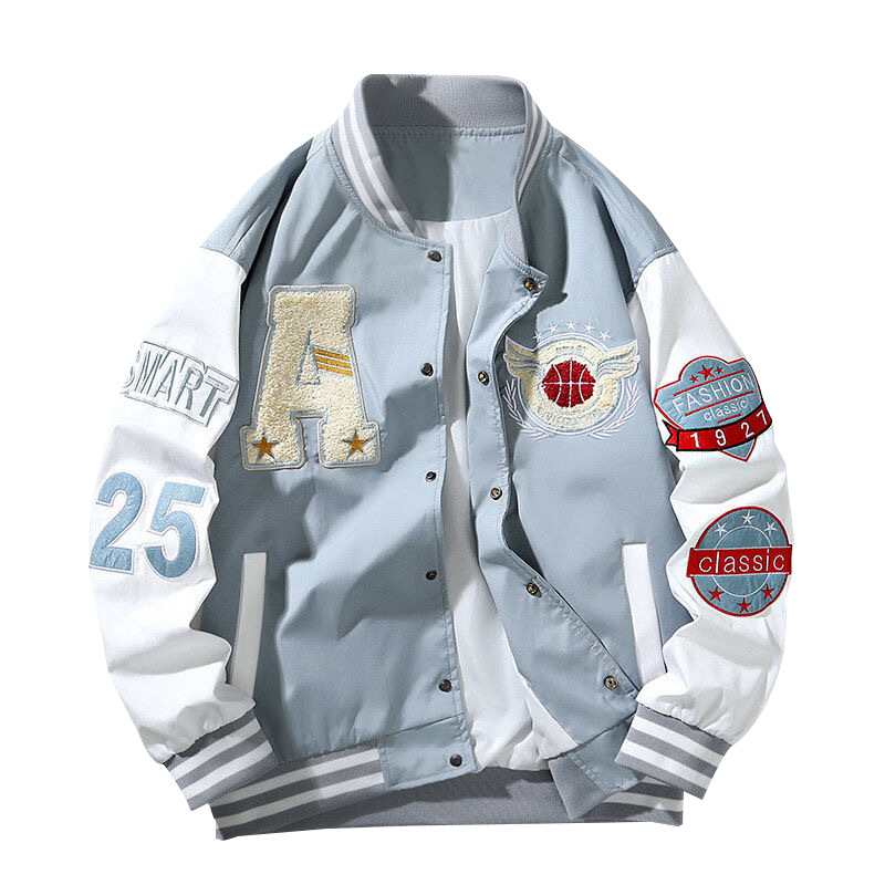 Férfi téli pamut dzseki, lazán szabott, színes összeállítás, kerek nyak, egygombos záródás, bélés 100% pamut, utcai divat