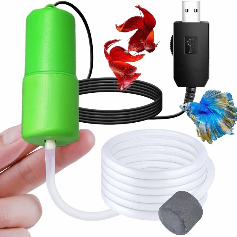 USB napajana pumpa zraka za akvarij, neprekidna regulacija protoka zraka, prijenosna za vanjsku upotrebu, 118 g