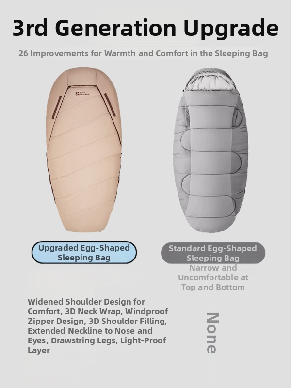 Himalaya vanjska vreća za spavanje za outdoor, otporna na hladnoću zimi, ekstra široka jajasto oblikovana vreća, stil omotnice, punilo Down Cotton, podstava brušena tkanina, tkanina Chunya, težina 1,6–2,4 kg