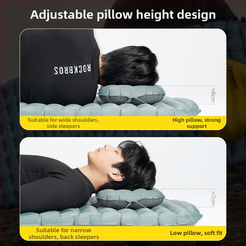 RockBros φουσκωτό μαξιλαράκι λαιμού για εξωτερικούς χώρους – φορητό ταξιδιωτικό μαξιλάρι, ελαφρύ κάμπινγκ μαξιλάρι, 20d νάιλον + επίστρωση TPU, διατίθεται εξατομίκευση